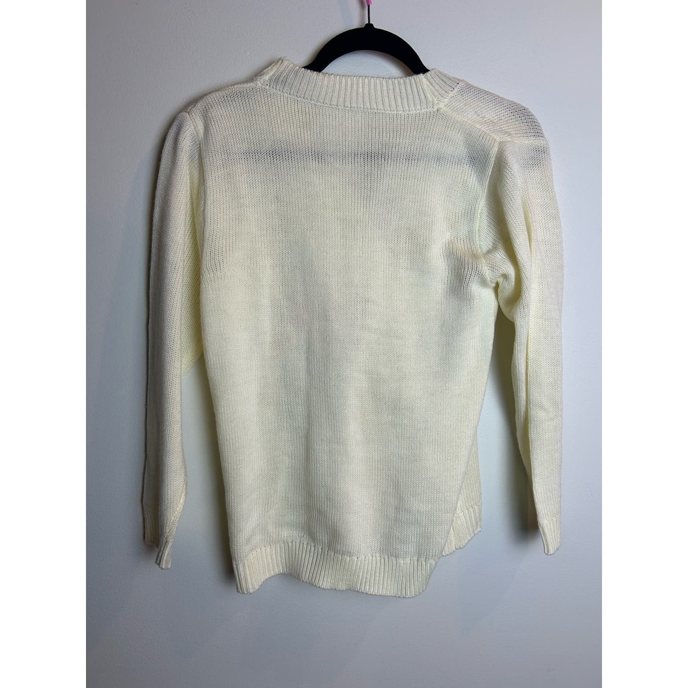 Unbranded Cottage Cream embroidery Cardigan Vintage Handmande - Picture 6 of 8